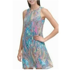 Tommy Hilfiger Paisley Chiffon Shift Dress NWT